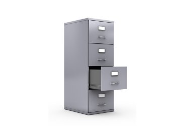 4 Drawer File Cabinet, 15 x 52 x 25, Grey
